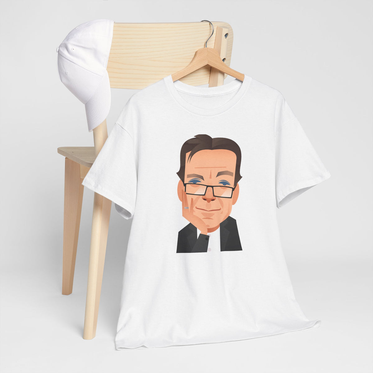 Tony Wilson Manchester Legend Caricature Gentleman Face Cotton T-Shirt