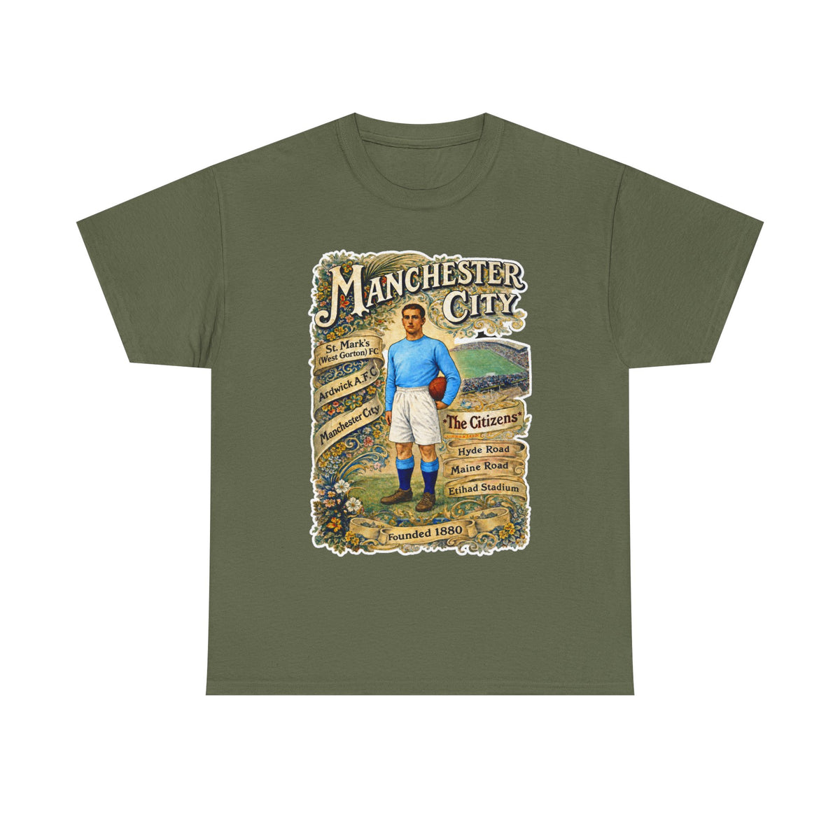 Manchester City Vintage Football Tee — Retro Soccer Graphic T-Shirt
