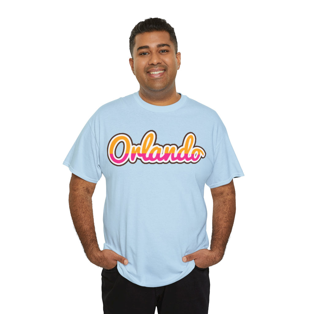 Orlando Retro Script Tee — Vintage Sunset City Souvenir Shirt