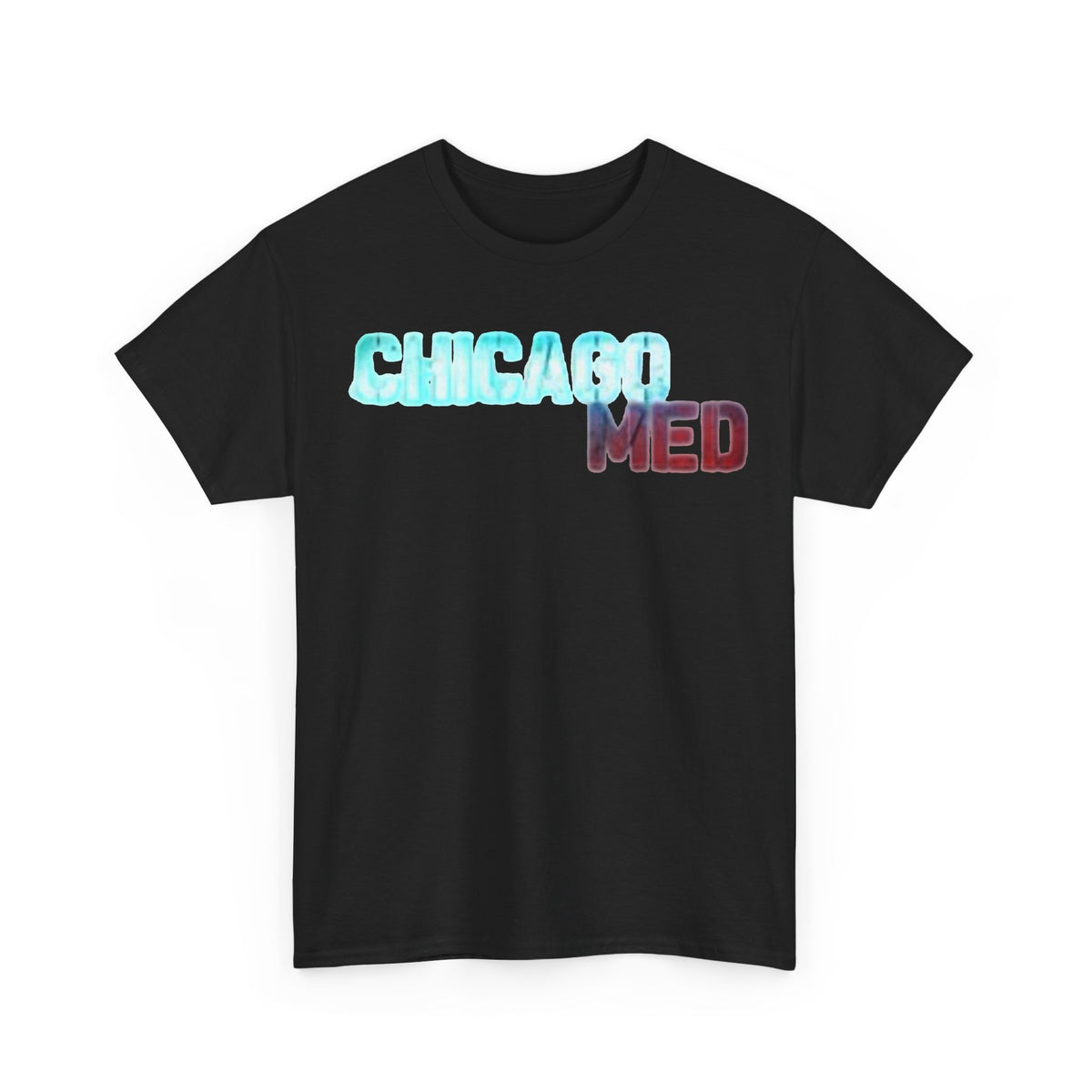 Chicago Med Inspired Graphic Tee — Retro Blue & Red Text Cotton T-Shirt