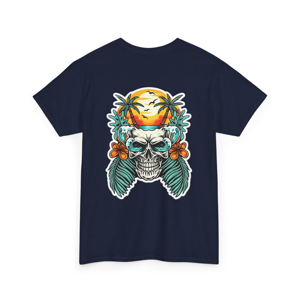 Tropical Skull Tee — Sunset Palm Beach Skull T-Shirt
