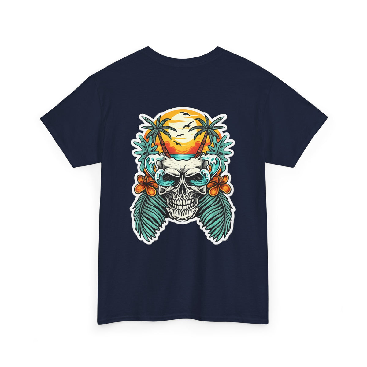 Tropical Skull Tee — Sunset Palm Beach Skull T-Shirt