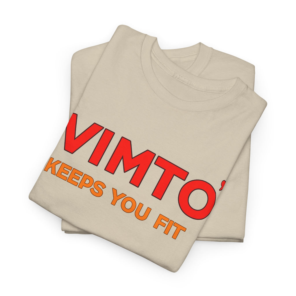 VIMTO "Keeps You Fit" Graphic Tee — Retro Beverage Logo T-Shirt