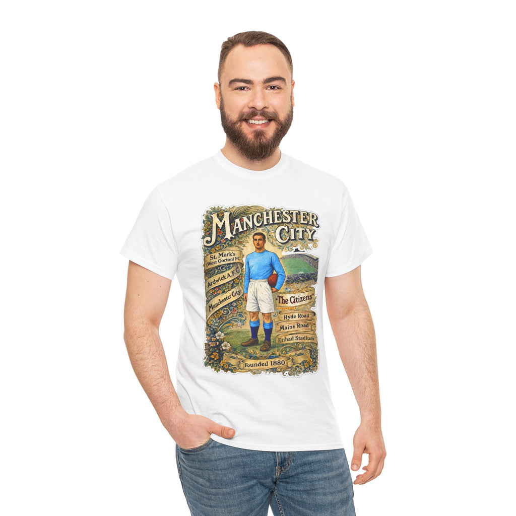 Manchester City Vintage Football Tee — Retro Soccer Graphic T-Shirt