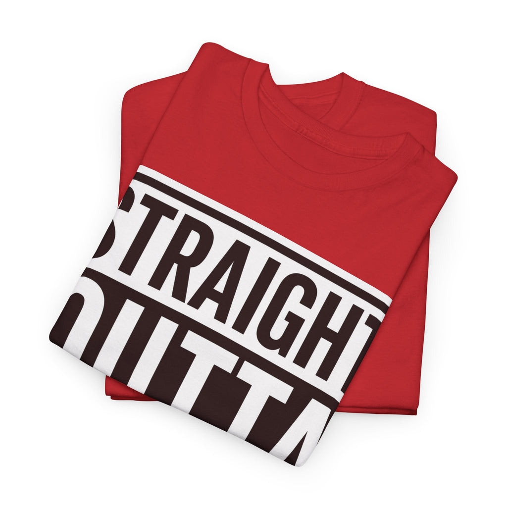 Straight Outta England T-Shirt — Bold Black Typography Tee for Brits & Expats
