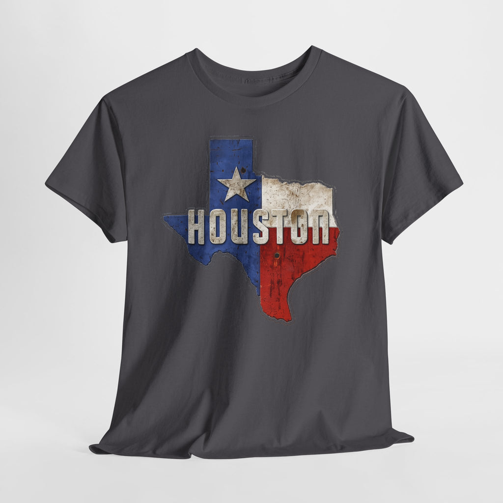 Houston Texas Flag Graphic Tee — Vintage State Outline T-Shirt