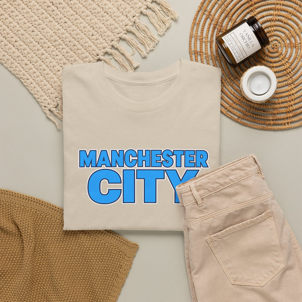 Manchester City T‑Shirt — Retro Blue Logo Tee