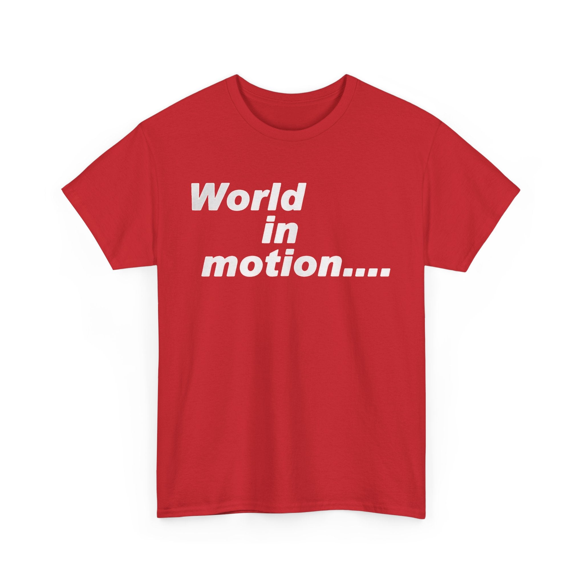 World in Motion Tee — Retro Typographic Graphic T-Shirt