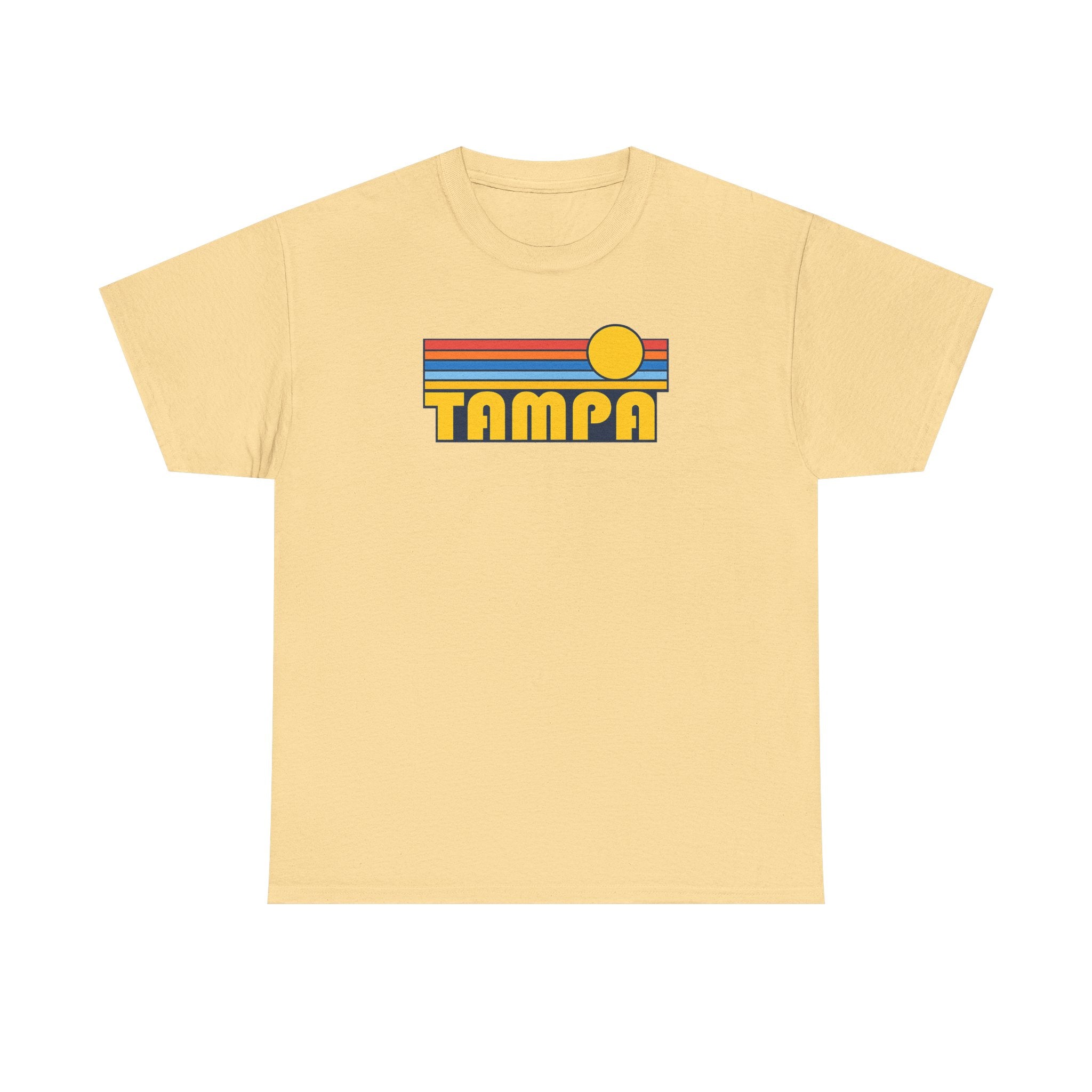 Tampa Retro Sunset T-Shirt — Vintage 70s Striped Beach Tee