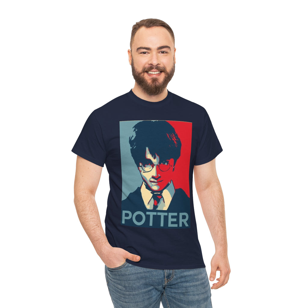 Harry Potter Inspired Vintage Wizard Portrait Cotton T‑Shirt — 'Potter' Graphic Tee
