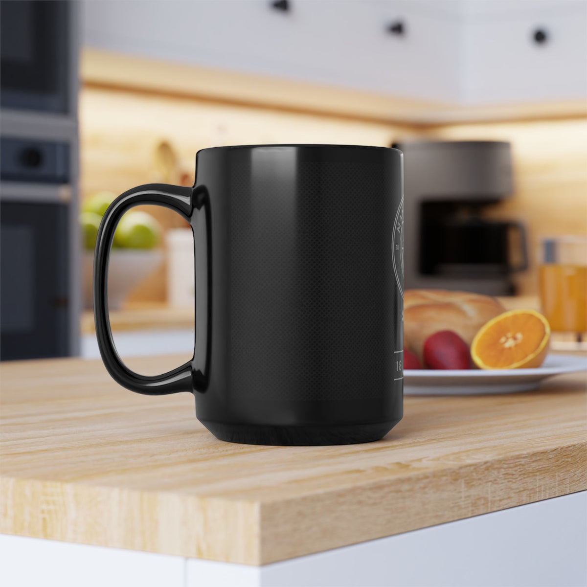 Manchester City Black Ceramic Mug (11oz, 15oz) — Football Club Crest & Puma Logo