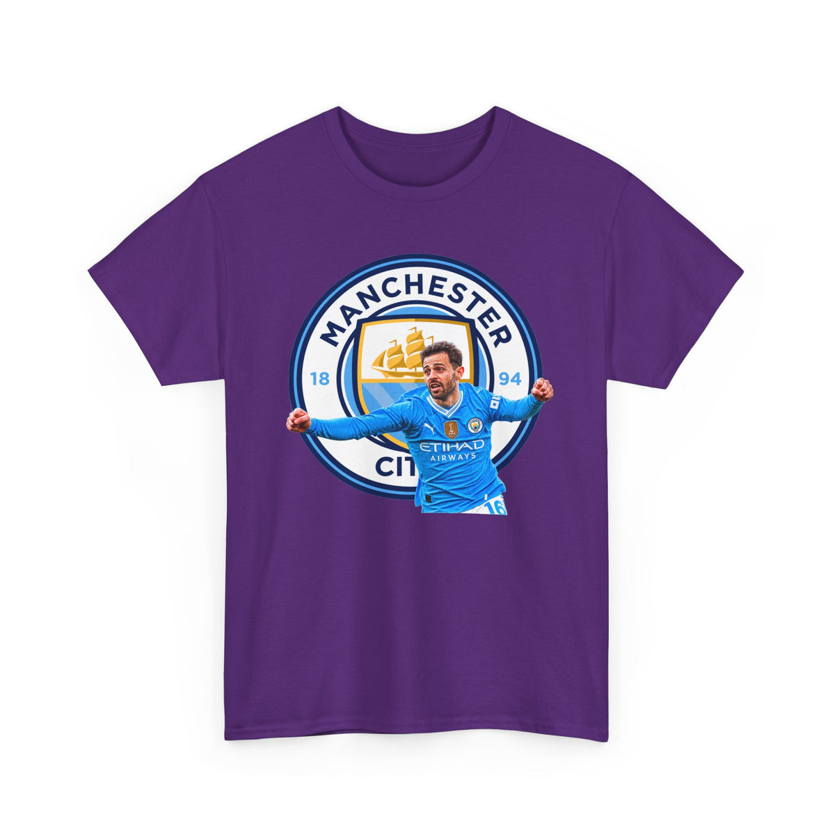Bernardo SIlva Manchester City legend Cotton T‑Shirt — Blue Crest Football Tee