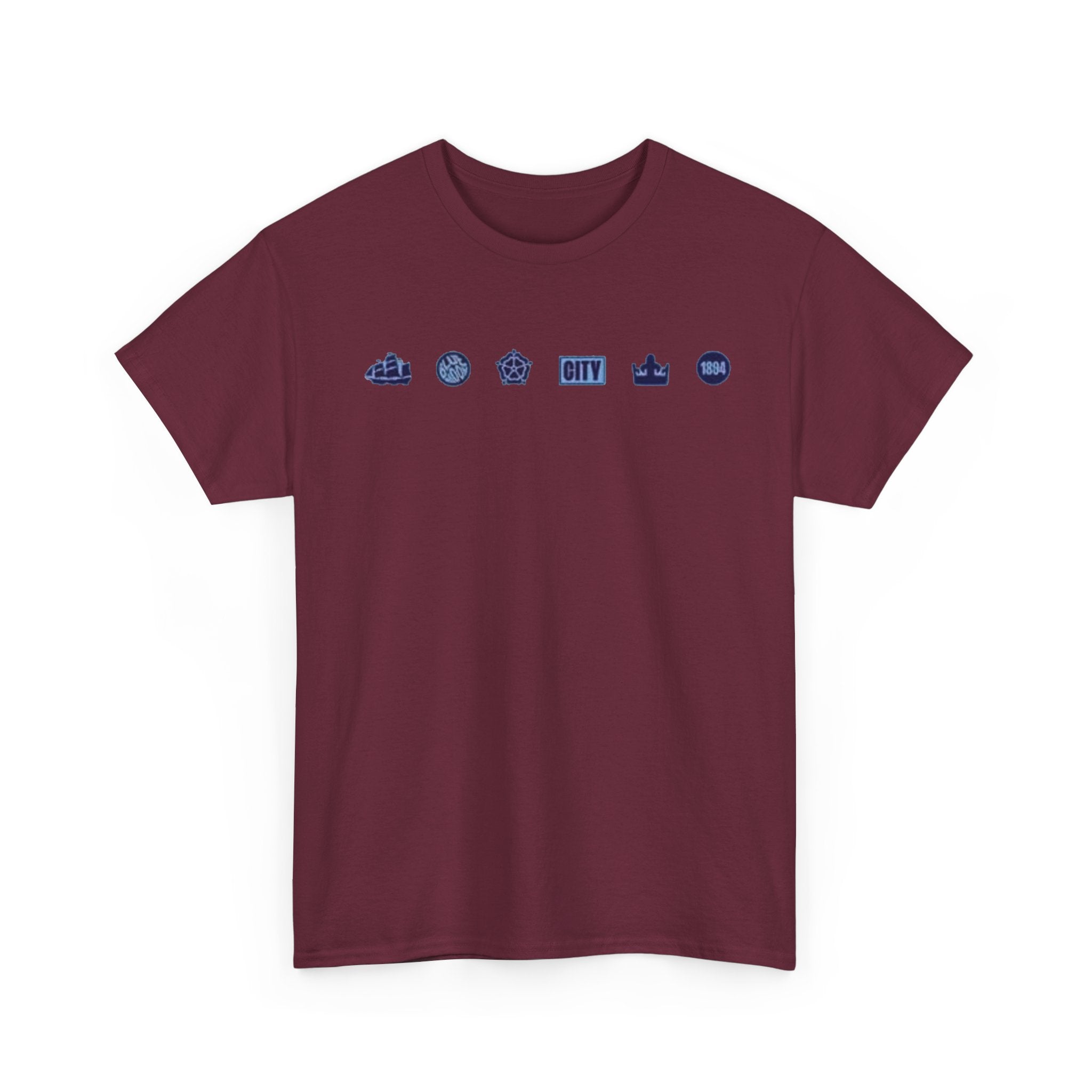 Manchester City Minimal City Icons Tee — Navy Skyline Icons Chest Print