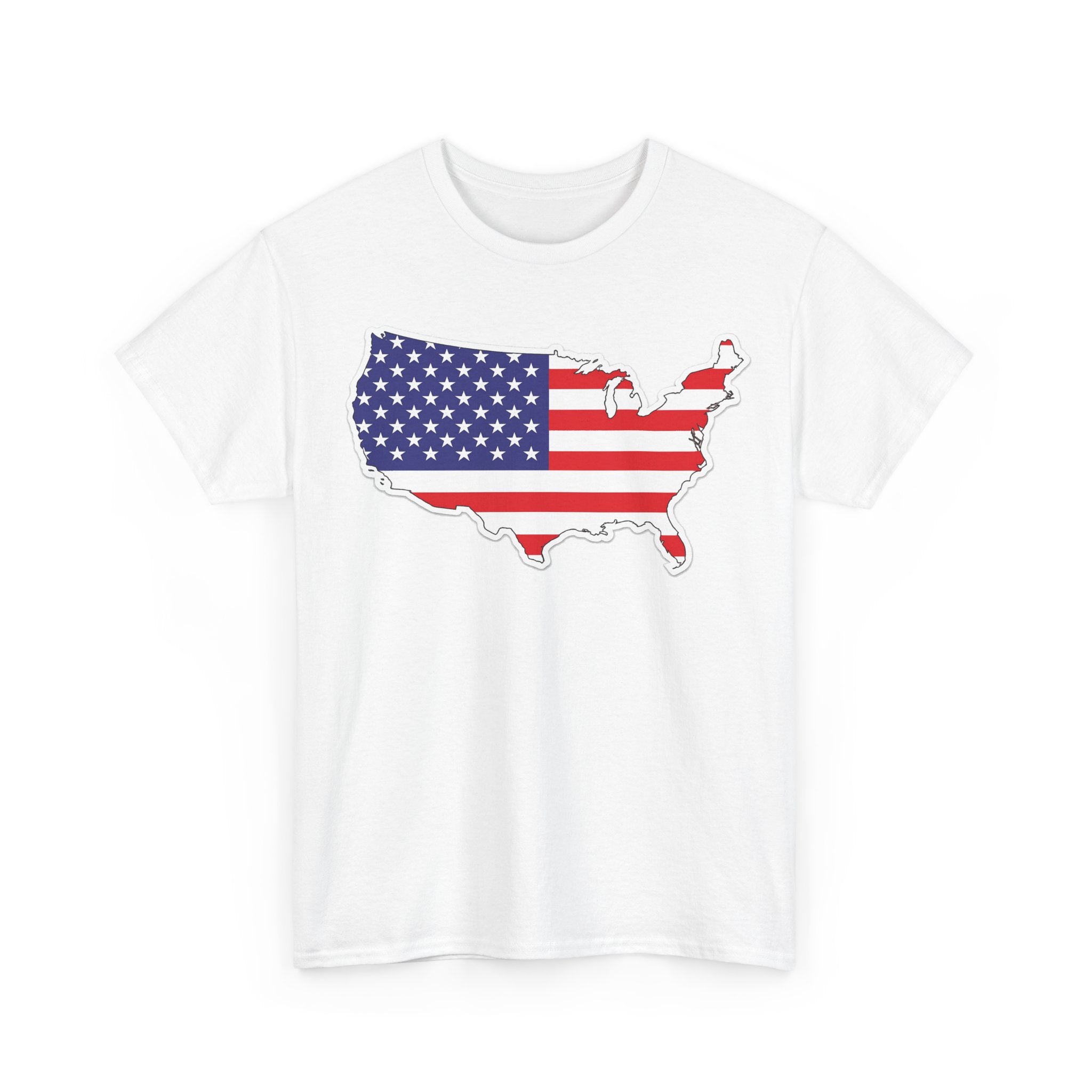 USA Flag Map T-Shirt — American Pride Graphic Tee for 4th of July