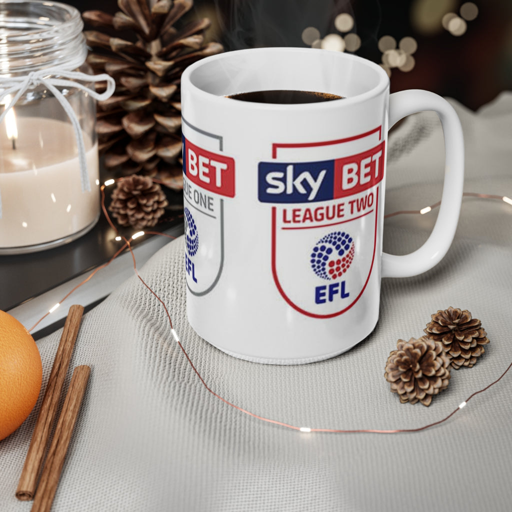 EFL Sky Bet Championship, League One and League Two Logos Ceramic Coffee Mug — 11oz & 15oz