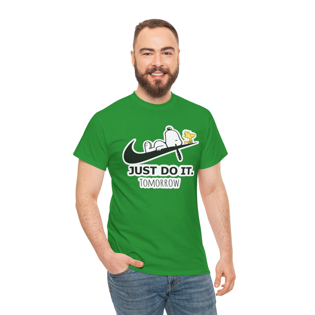Snoopy "Just Do It Tomorrow" Graphic Cotton T-Shirt