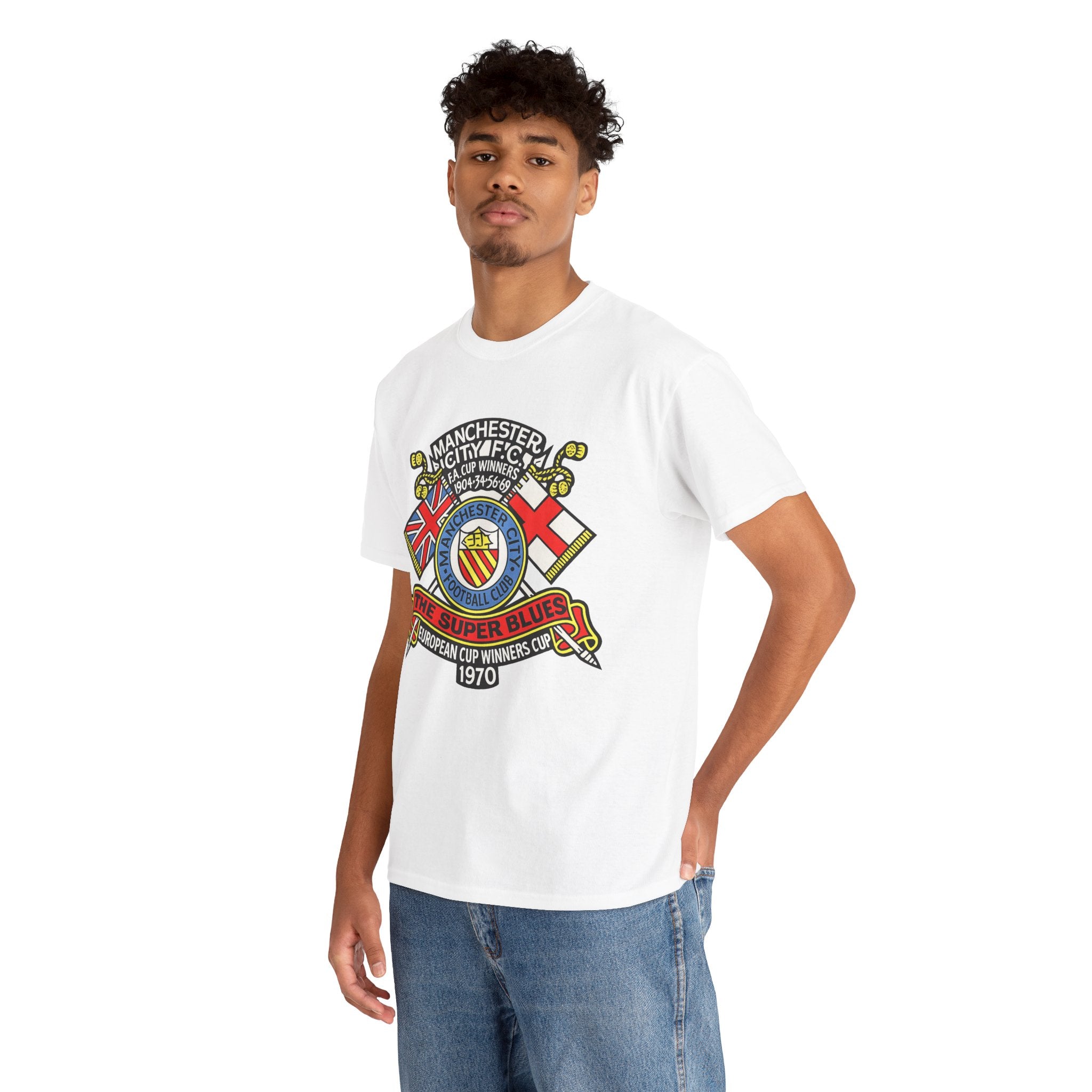 Manchester City Vintage Crest Tee — 'The Super Blues' 1970 European Cup Winners
