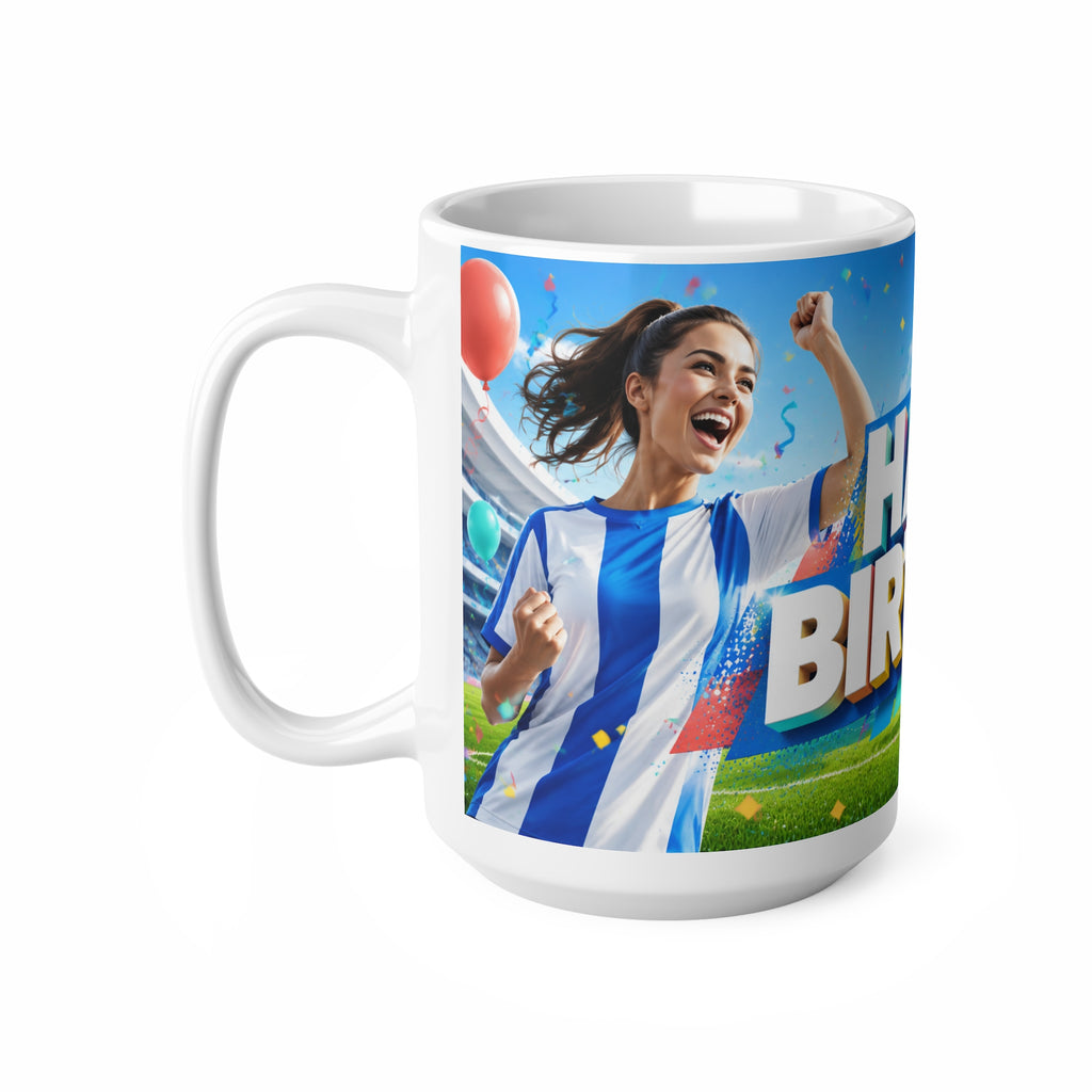 Happy Birthday Soccer Fan Mug — Cheerful Sports-Themed Ceramic Coffee Cup (11oz/15oz)