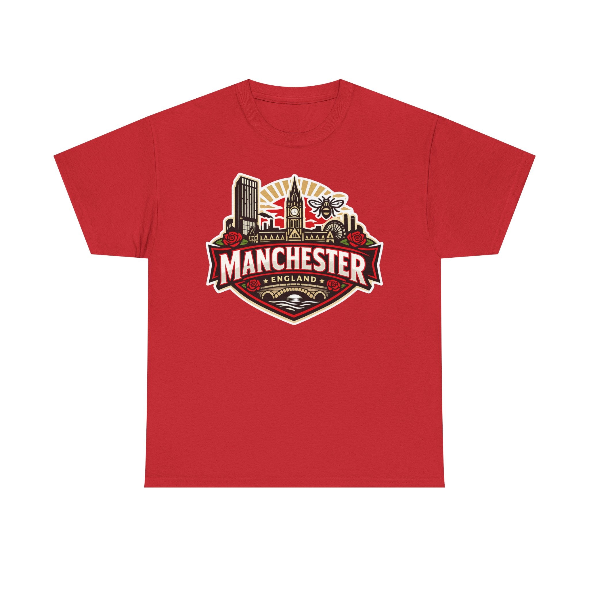 Manchester England Skyline T-Shirt — Vintage City Crest Tee