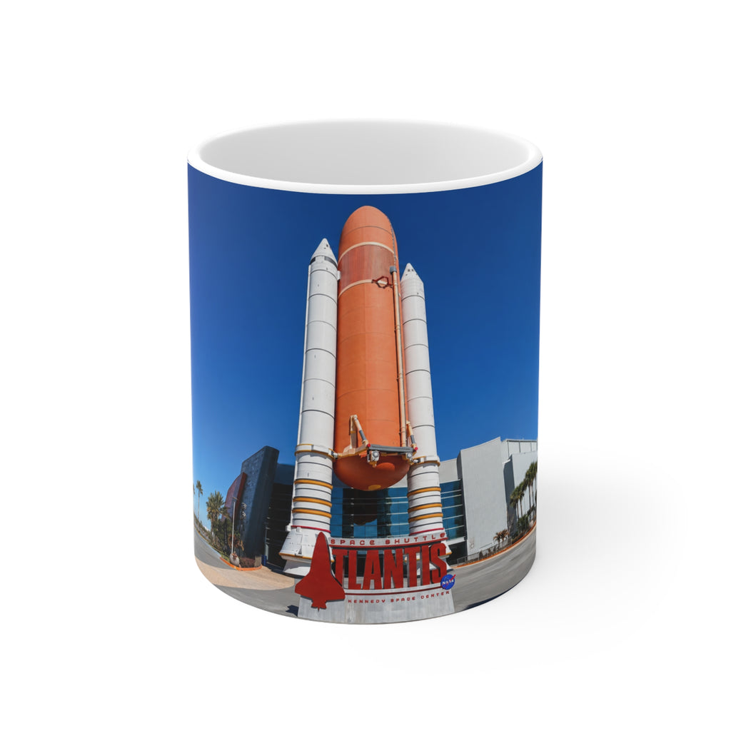 Space Shuttle Launch Pad Ceramic Mug — Atlantis Visitor Center Photo Coffee Cup, 11oz & 15oz