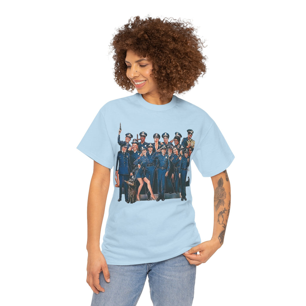 Police Academy Movie Inspired Cotton T‑Shirt — Retro Squad Photo Tee