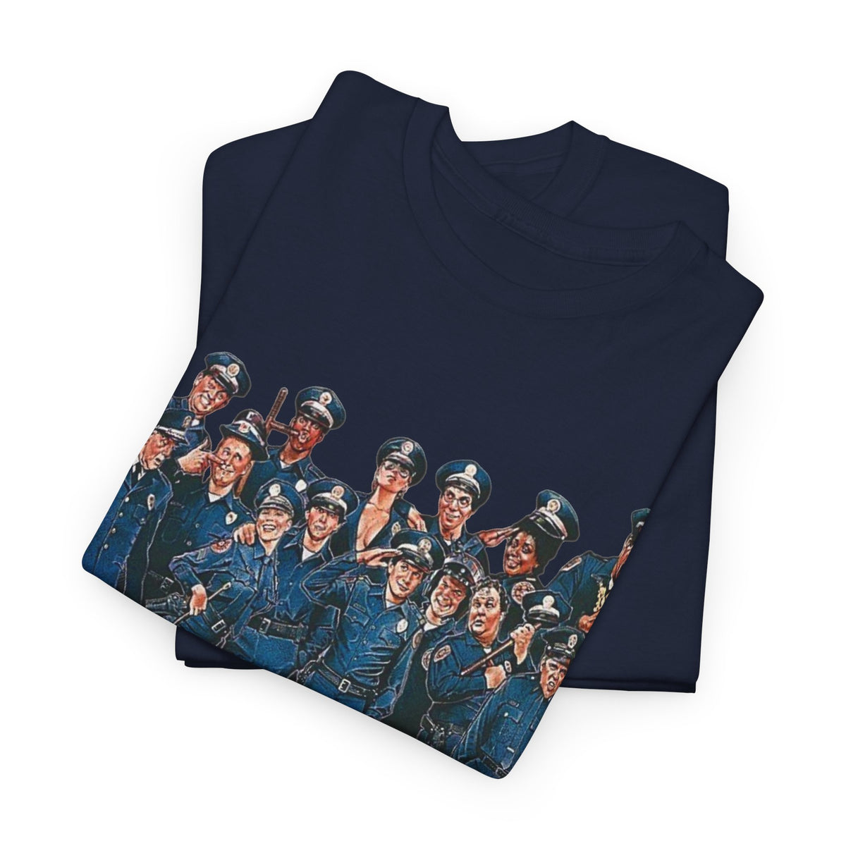 Police Academy Movie Inspired Cotton T‑Shirt — Retro Squad Photo Tee