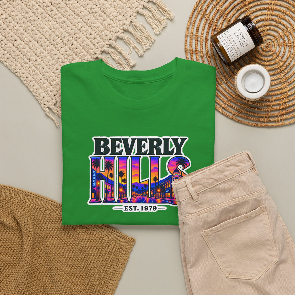 Beverly Hills Retro Sunset Tee — 'Beverly Hills EST. 1979' Graphic T-Shirt