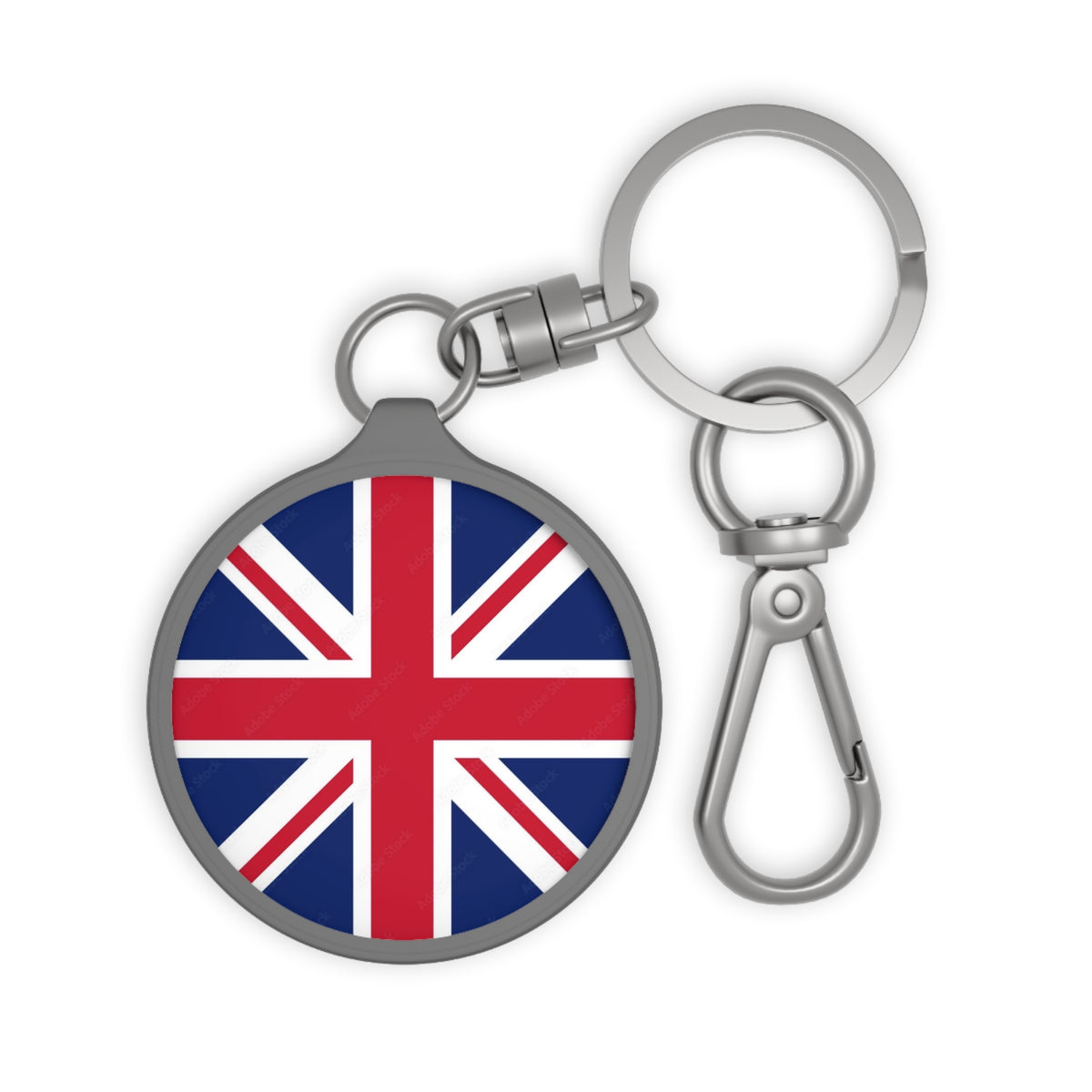 Union Jack Round Keyring Tag — British Flag Keychain Accessory