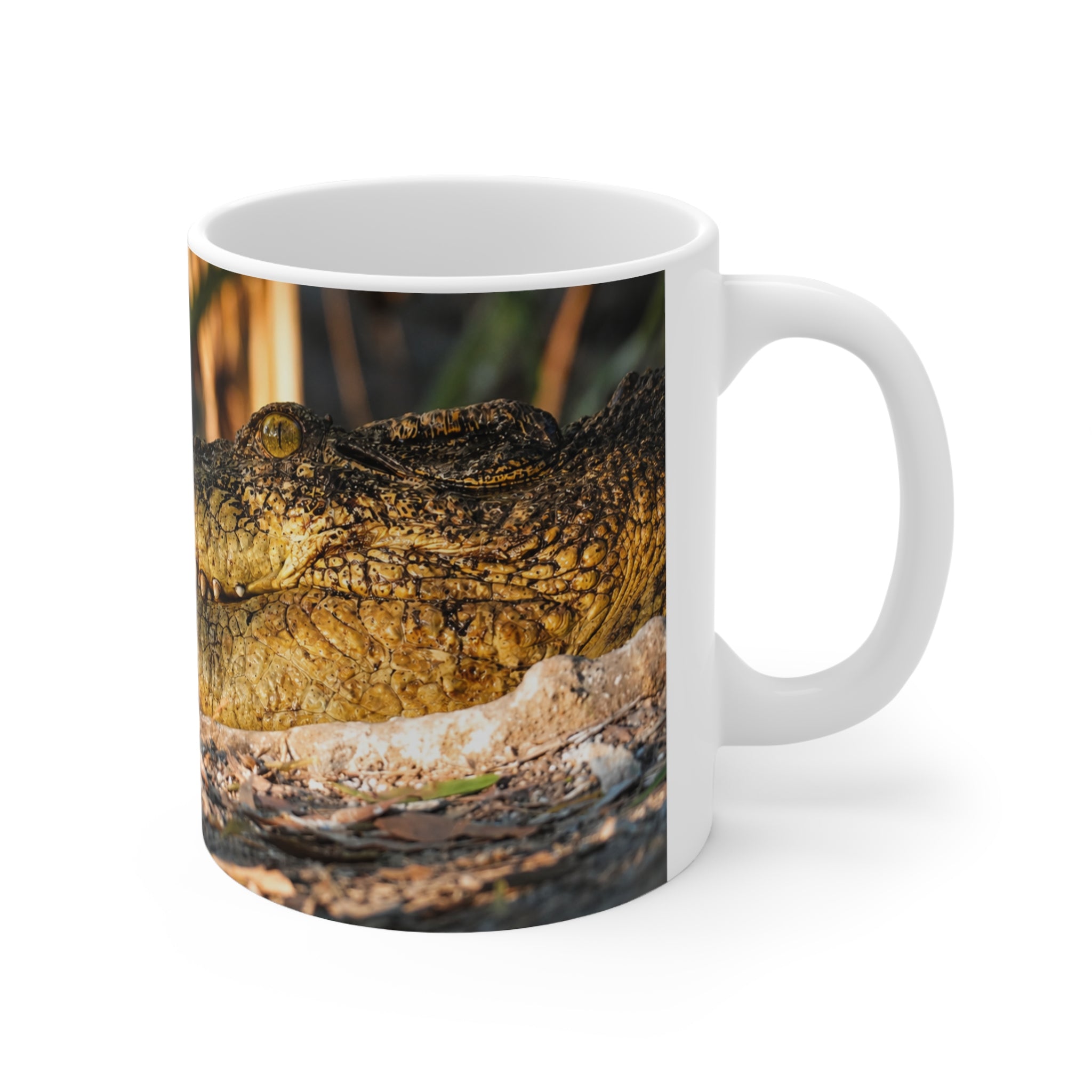 Alligator Smile Coffee Mug — 11oz/15oz Ceramic Wildlife Mug