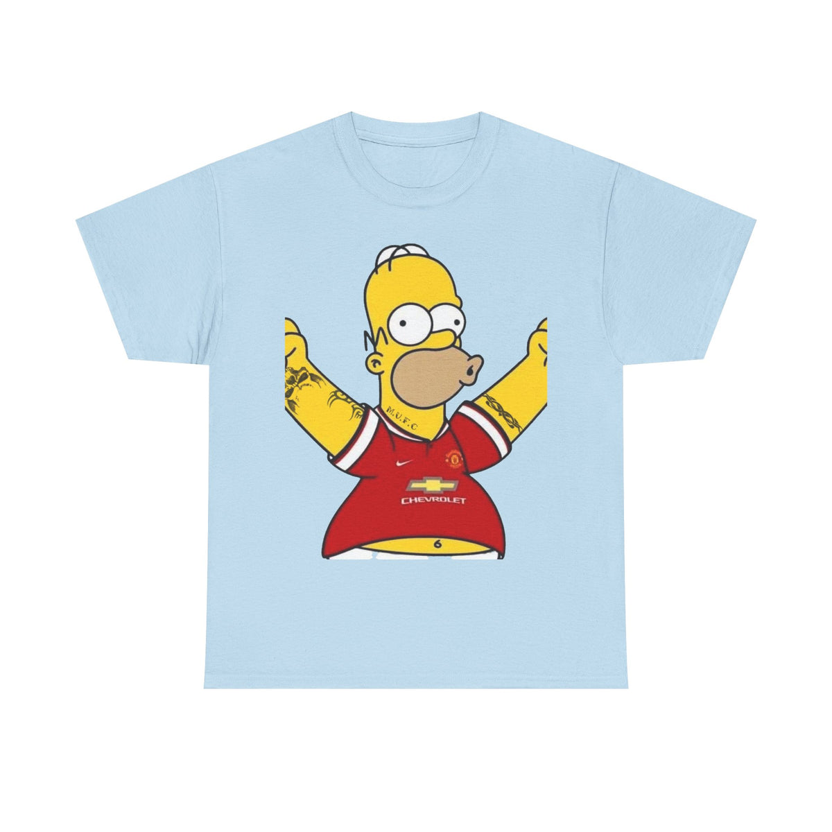 Homer Simpson Manchester Fan T-Shirt — Cartoon Football Supporter Tee