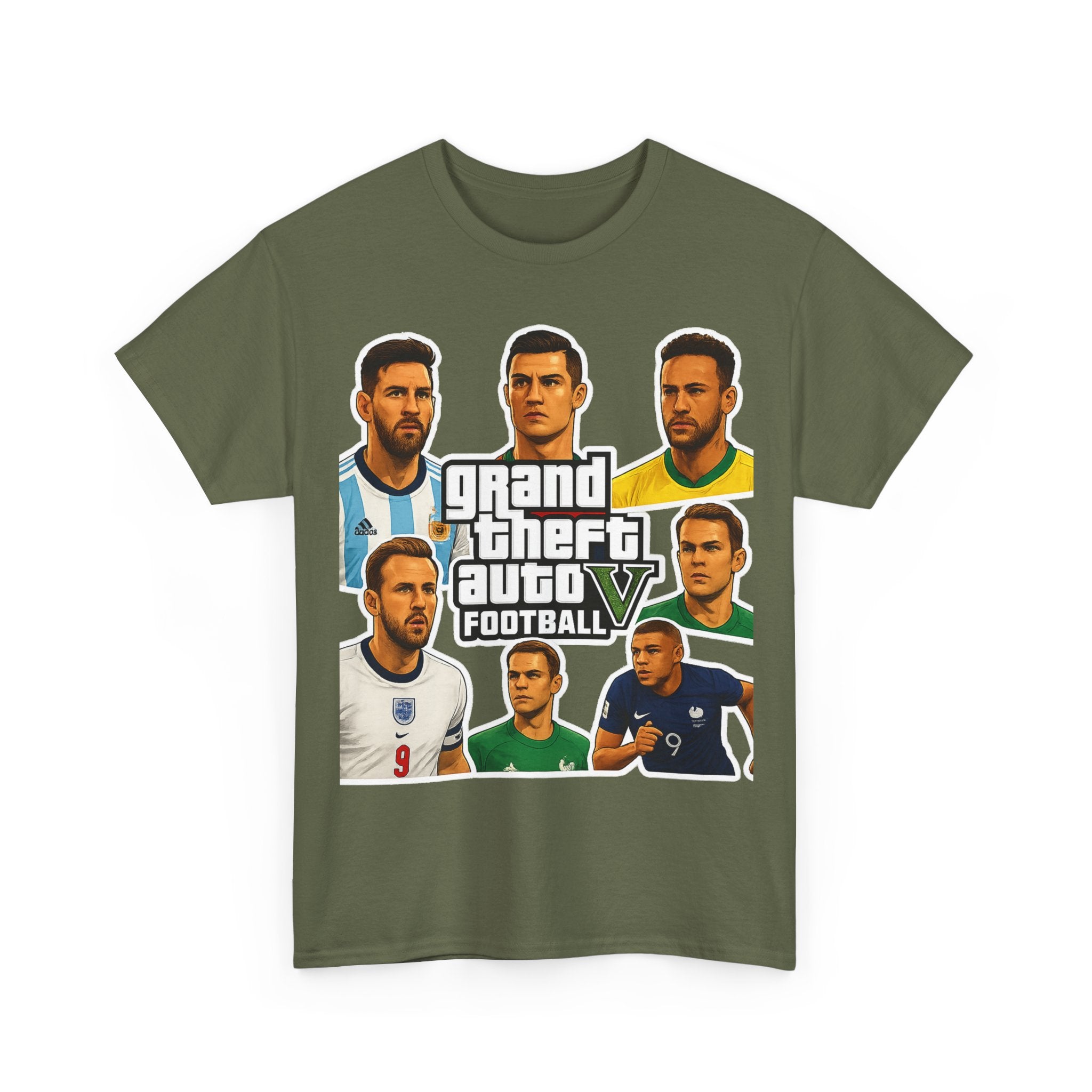 Graphic Tee — 'Grand Theft Auto V Football' Soccer Players Collage Shirt