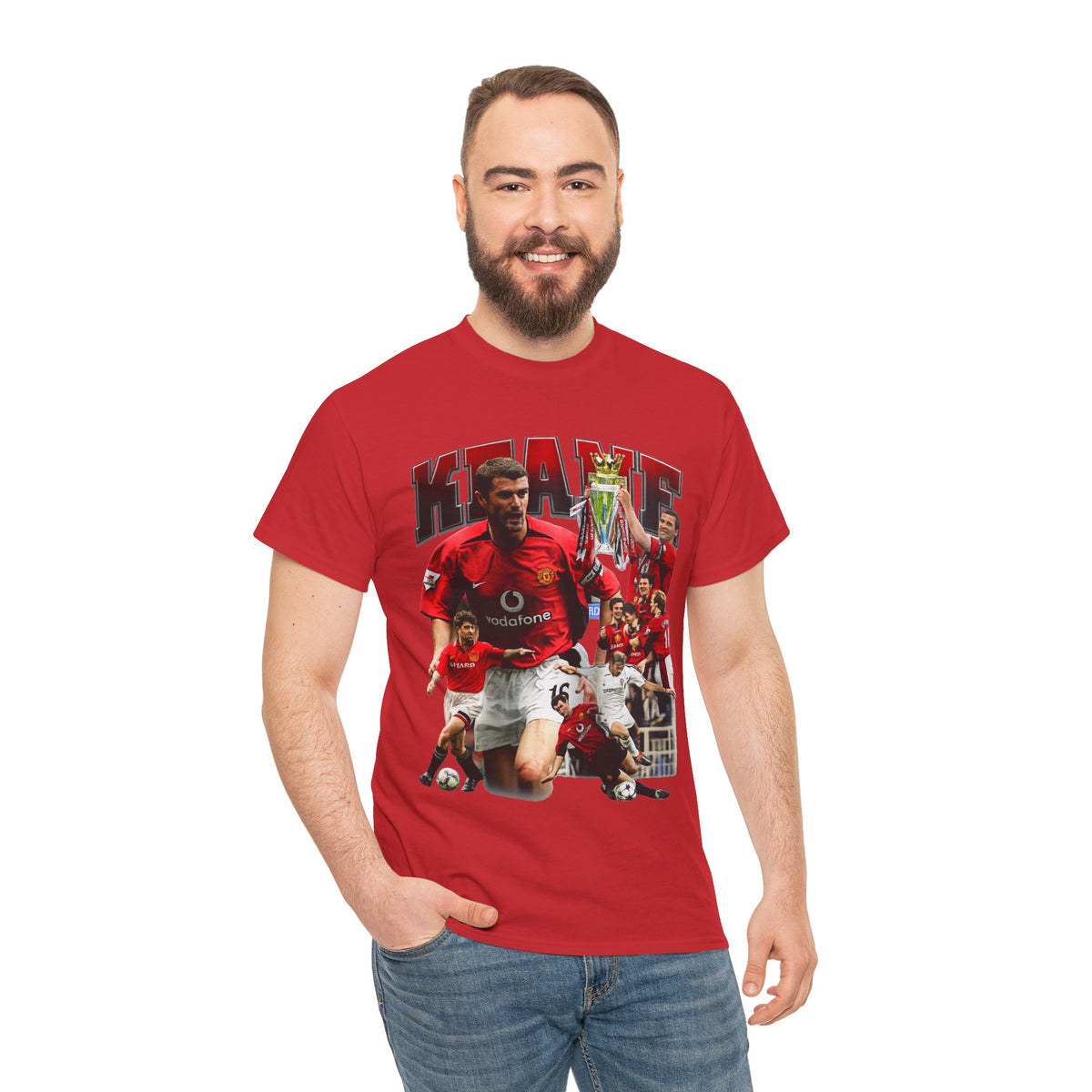 Roy Keane Football Legens Collage Tee — Retro Man United Tribute Shirt