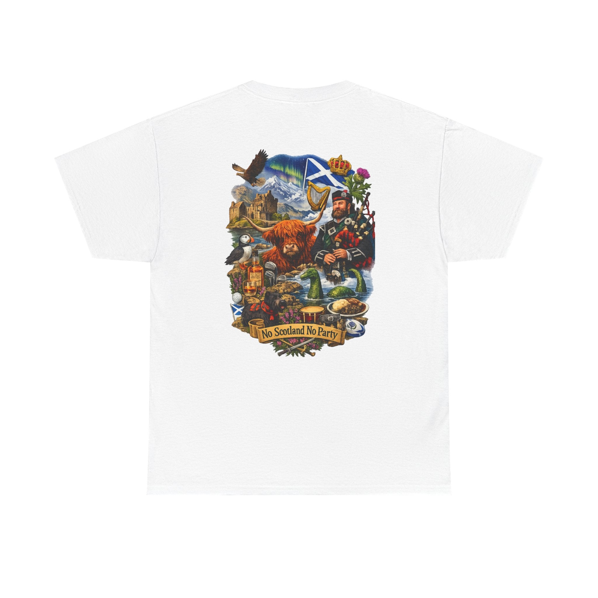 Scotland Collage T-Shirt — "No Scotland No Party" Scottish Heritage Tee