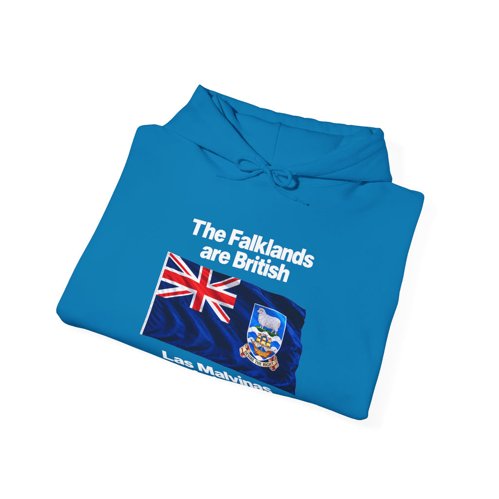 Falklands Are British Hoodie – Bilingual 'Las Malvinas son británicas' Flag Pullover