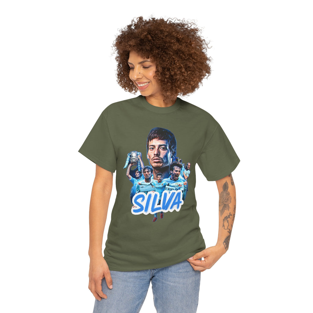 David Silva Manchester City Soccer Tee — Classic Player Portrait Football Shirt