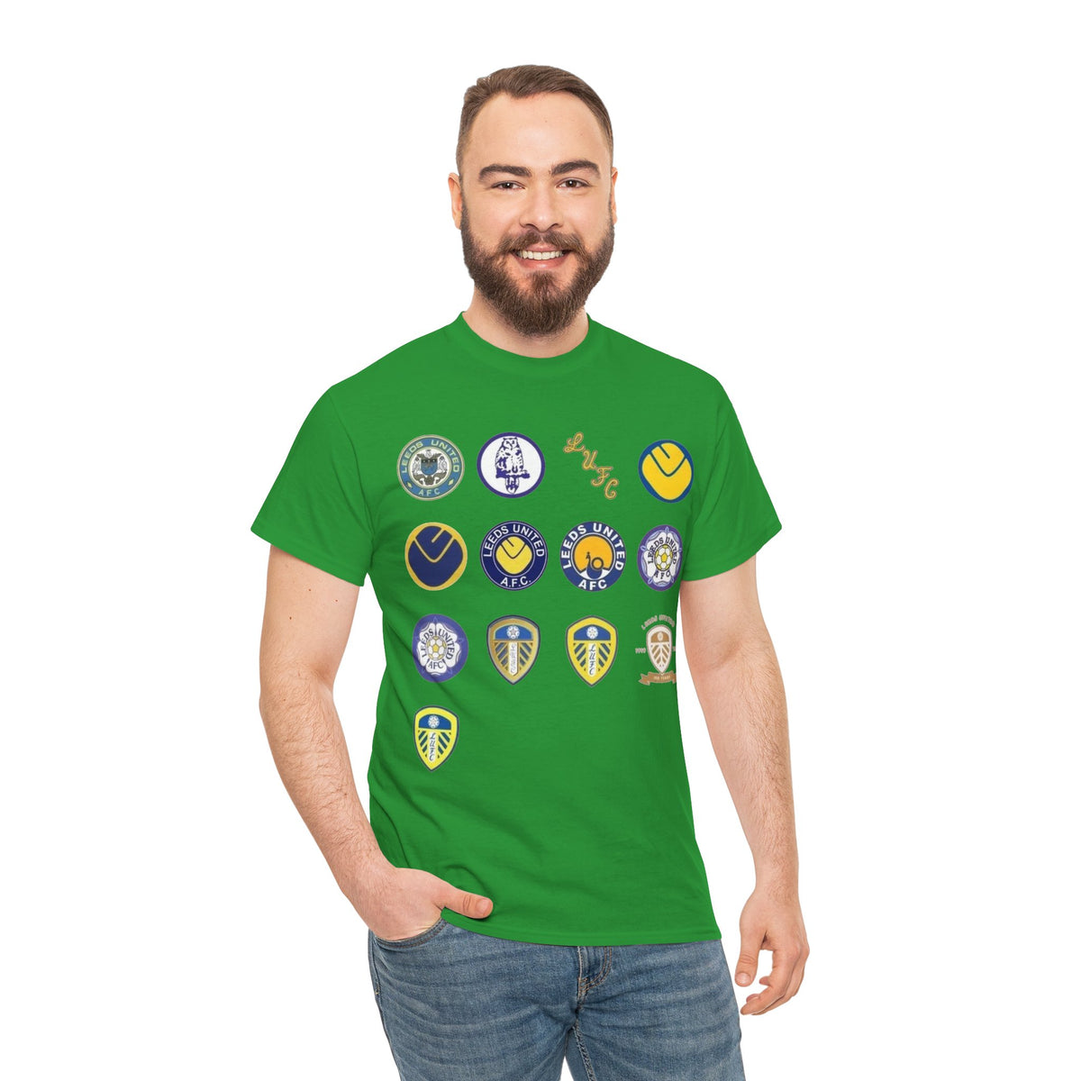 Leeds United Retro Crest Cotton T-Shirt — Vintage Football Club Emblem Tee