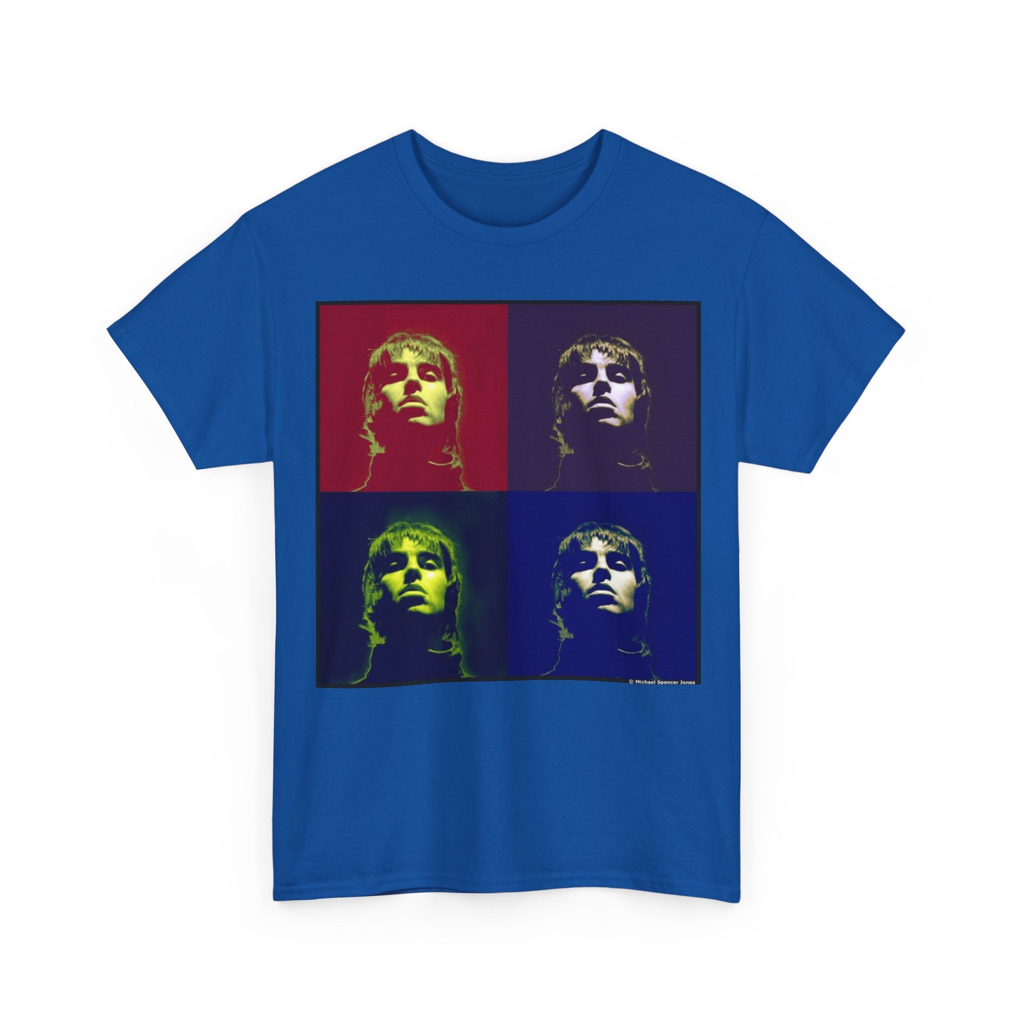Liam Gallagher Oasis Pop Art Portrait T-Shirt - Retro Color Block Music Icon Tee