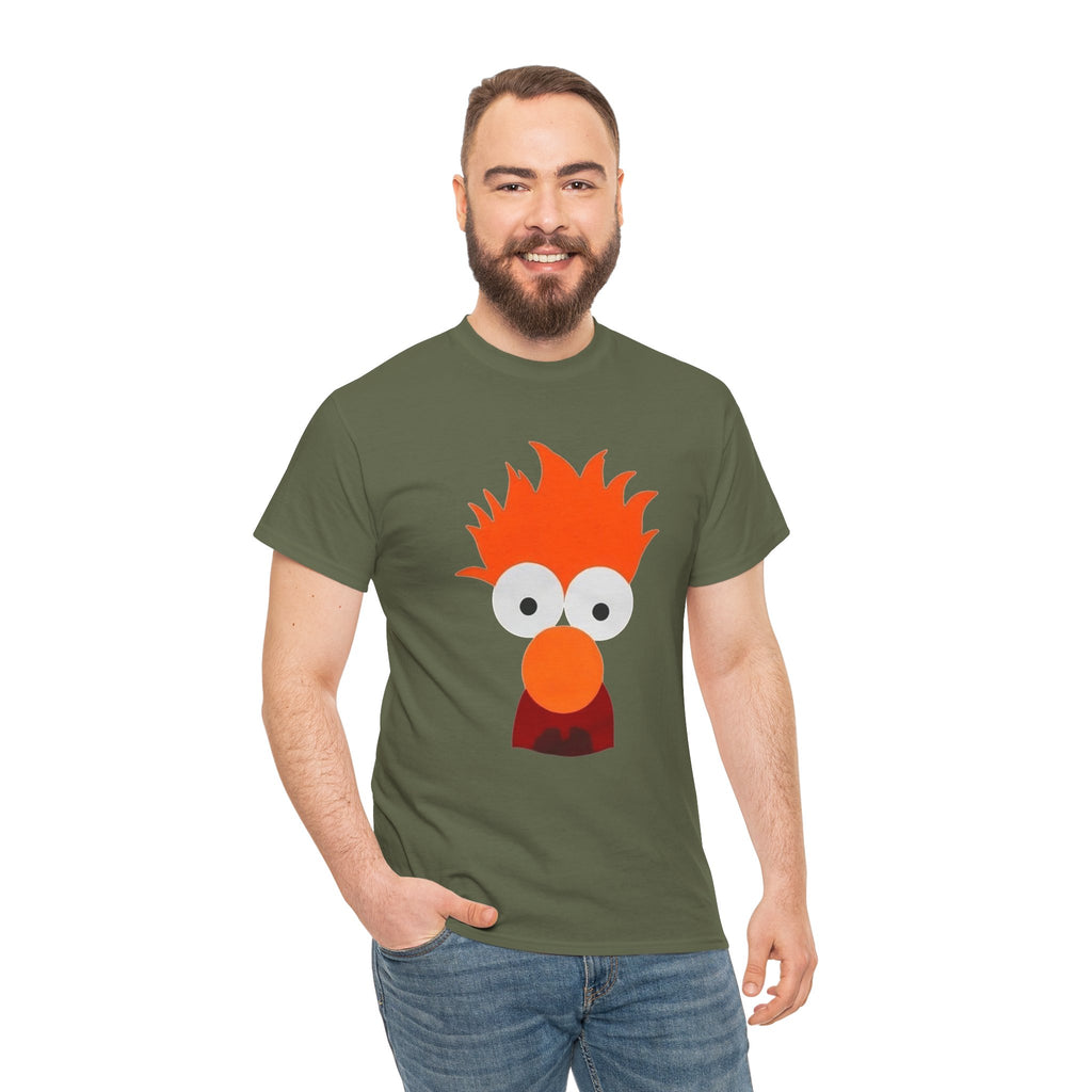 Beaker-Inspired Graphic Tee — Cute Orange Muppet Face T-Shirt