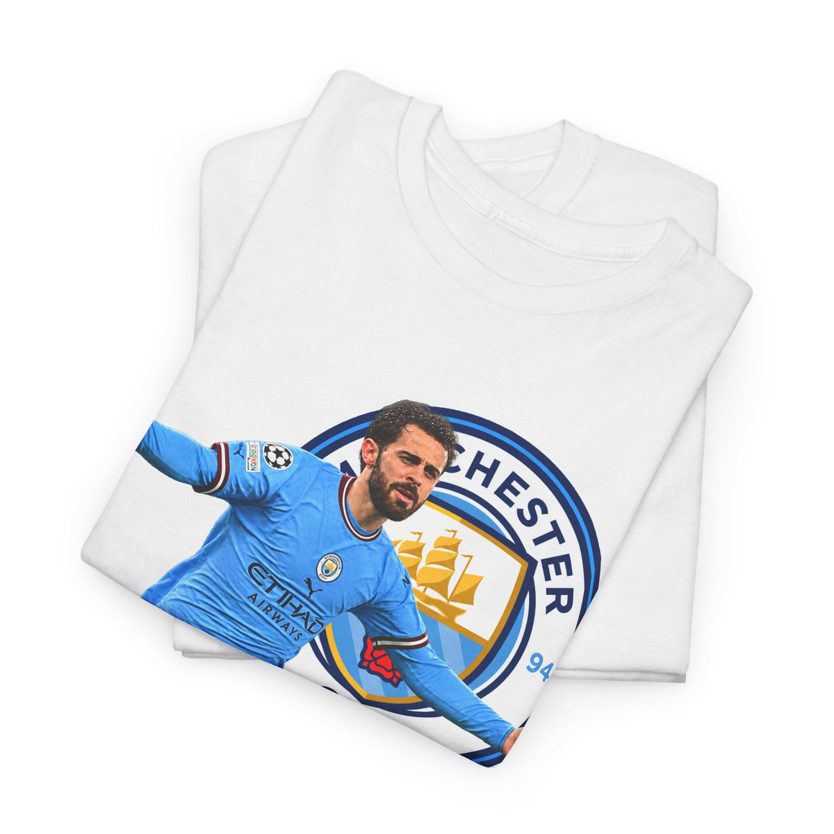 Bernardo Silva Manchester City Football Club Graphic Tee — Celebratory Player Design