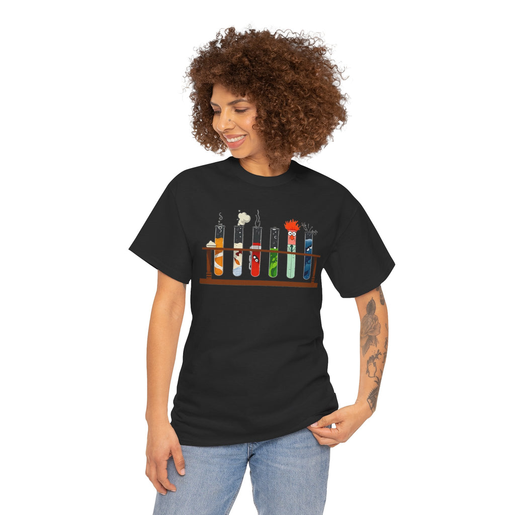 Muppets Beaker Science Test Tube Cats T‑Shirt — Cute Laboratory Cat Illustrations Tee