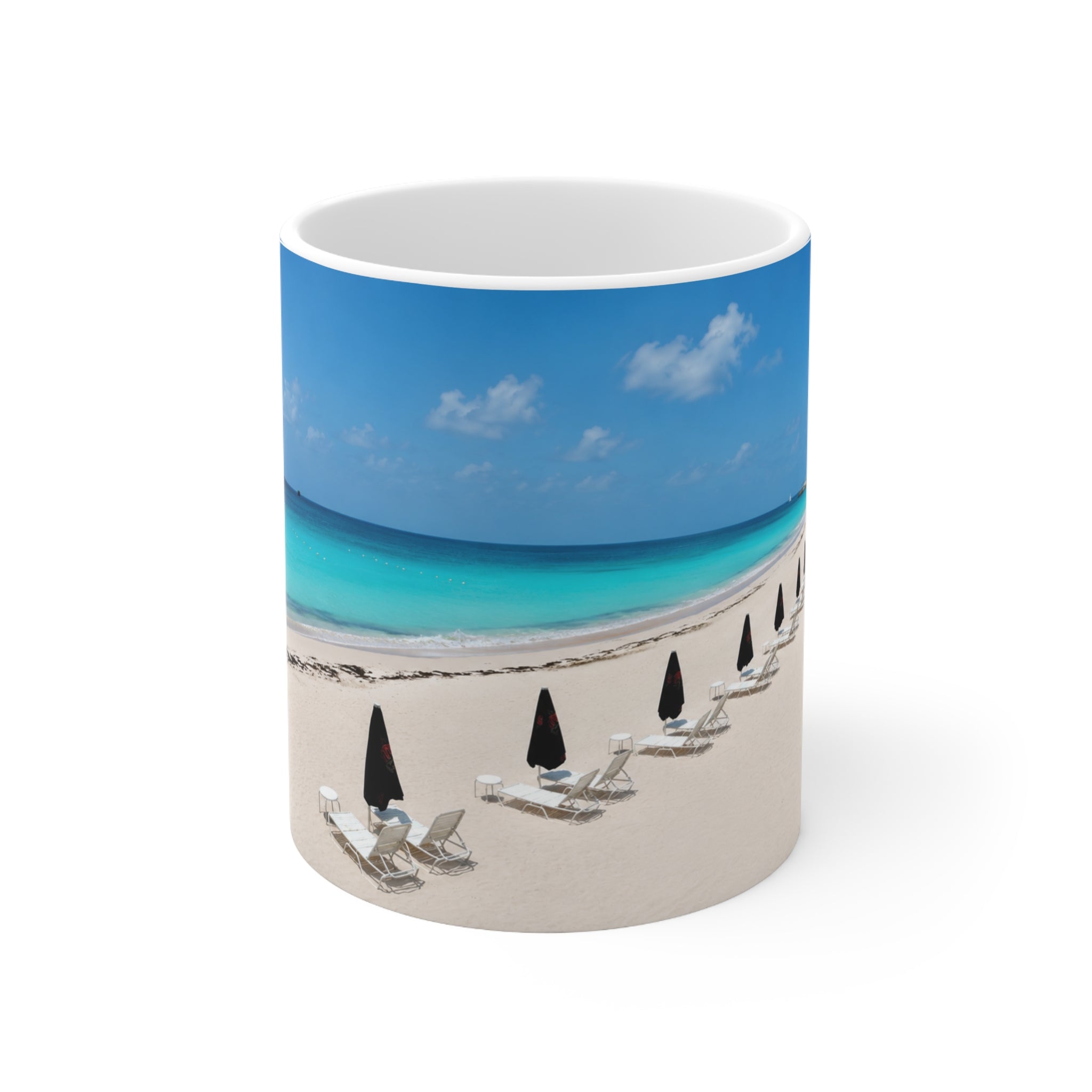 Barbados Beachfront Coffee Mug – Tropical Ocean Scene Ceramic Mug (11oz, 15oz)