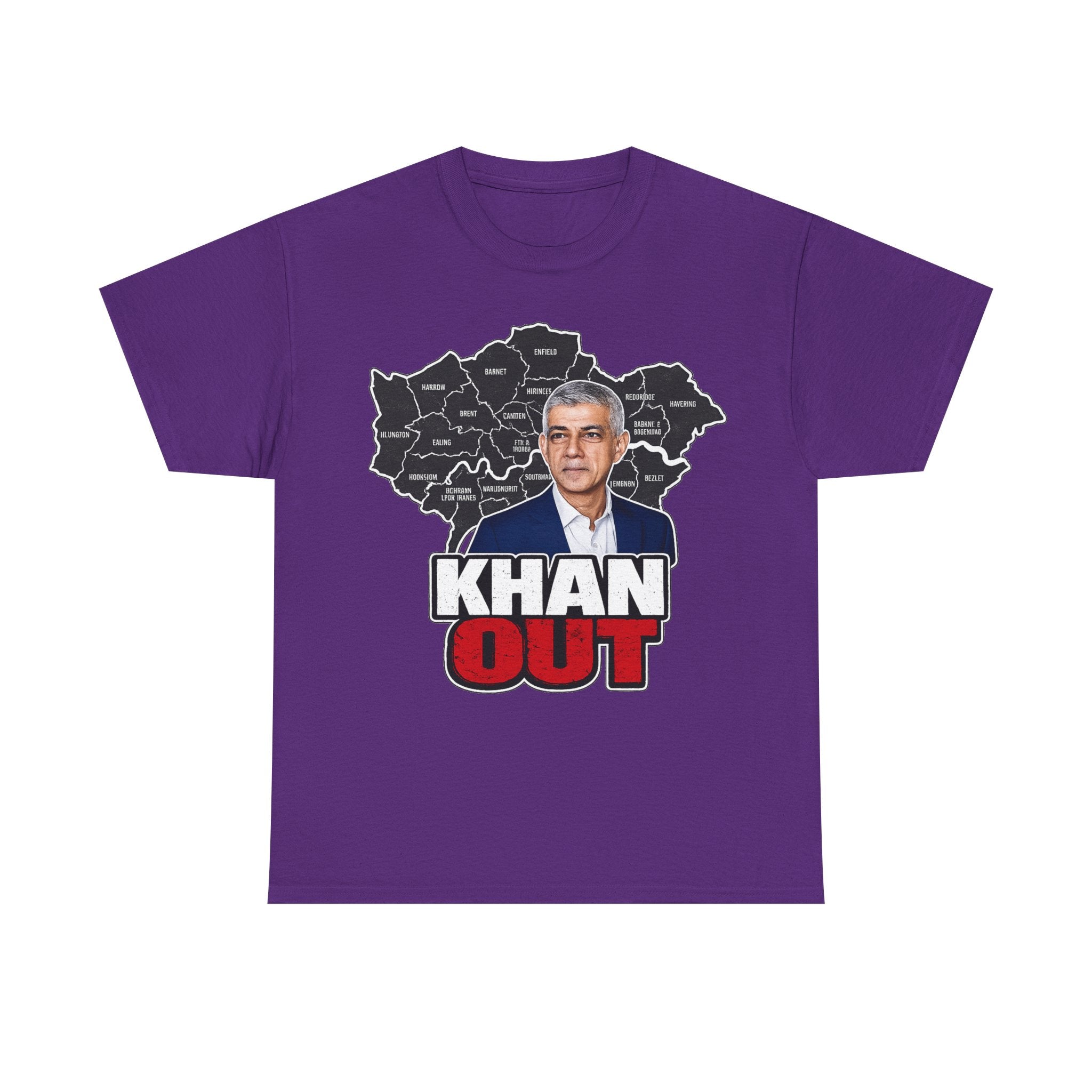 Sadiq Khan Out" Political Protest Tee with Sadiq Khan Graphic T-Shirt