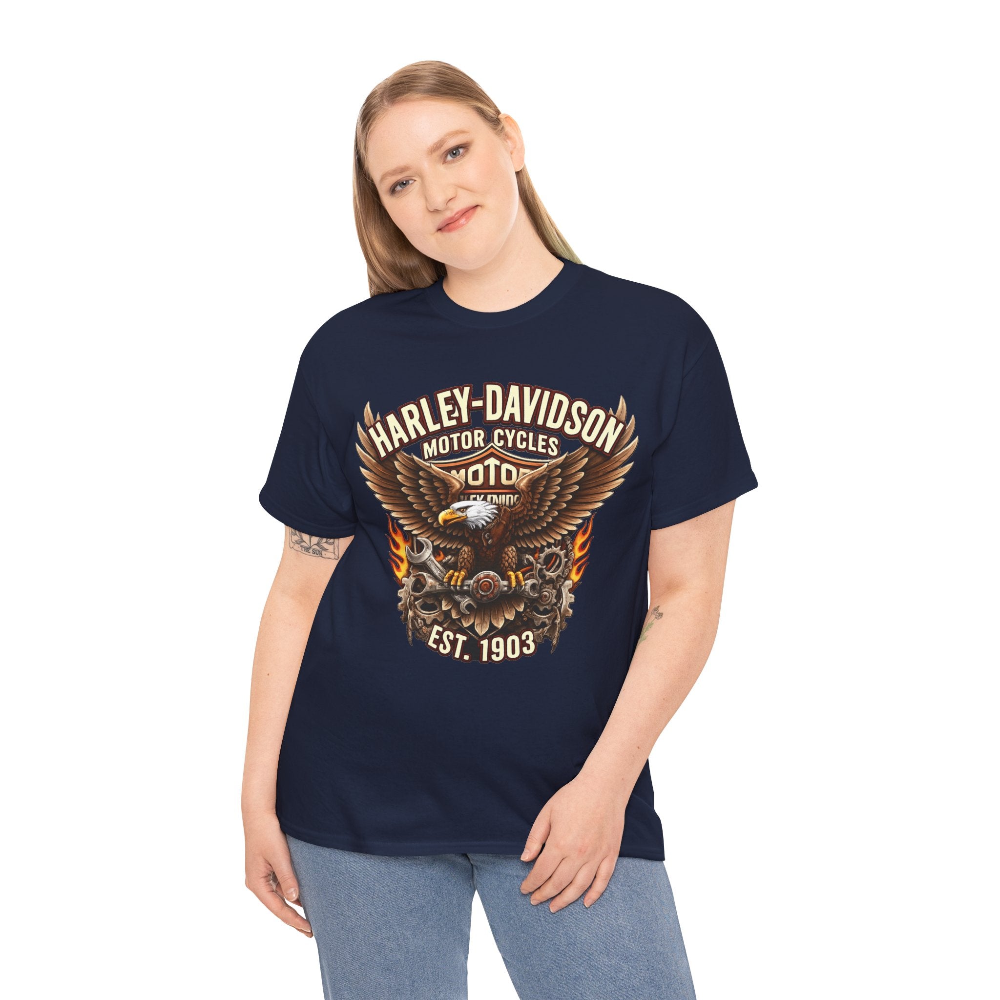 Harley-Davidson Eagle Flame Tee — Retro Motorcycle Graphic T-Shirt