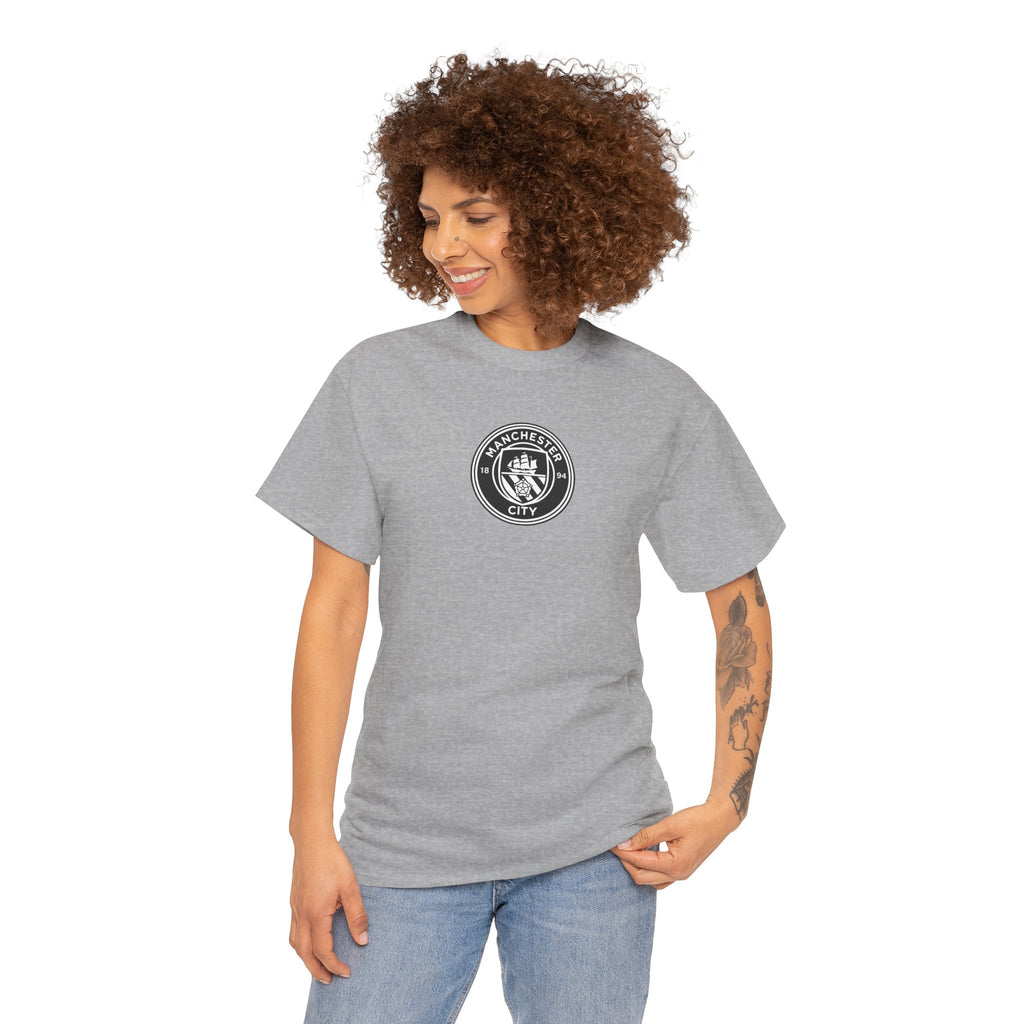 Man City Unofficial T-Shirt — Vintage Crest Logo Tee (Small Chest Emblem)