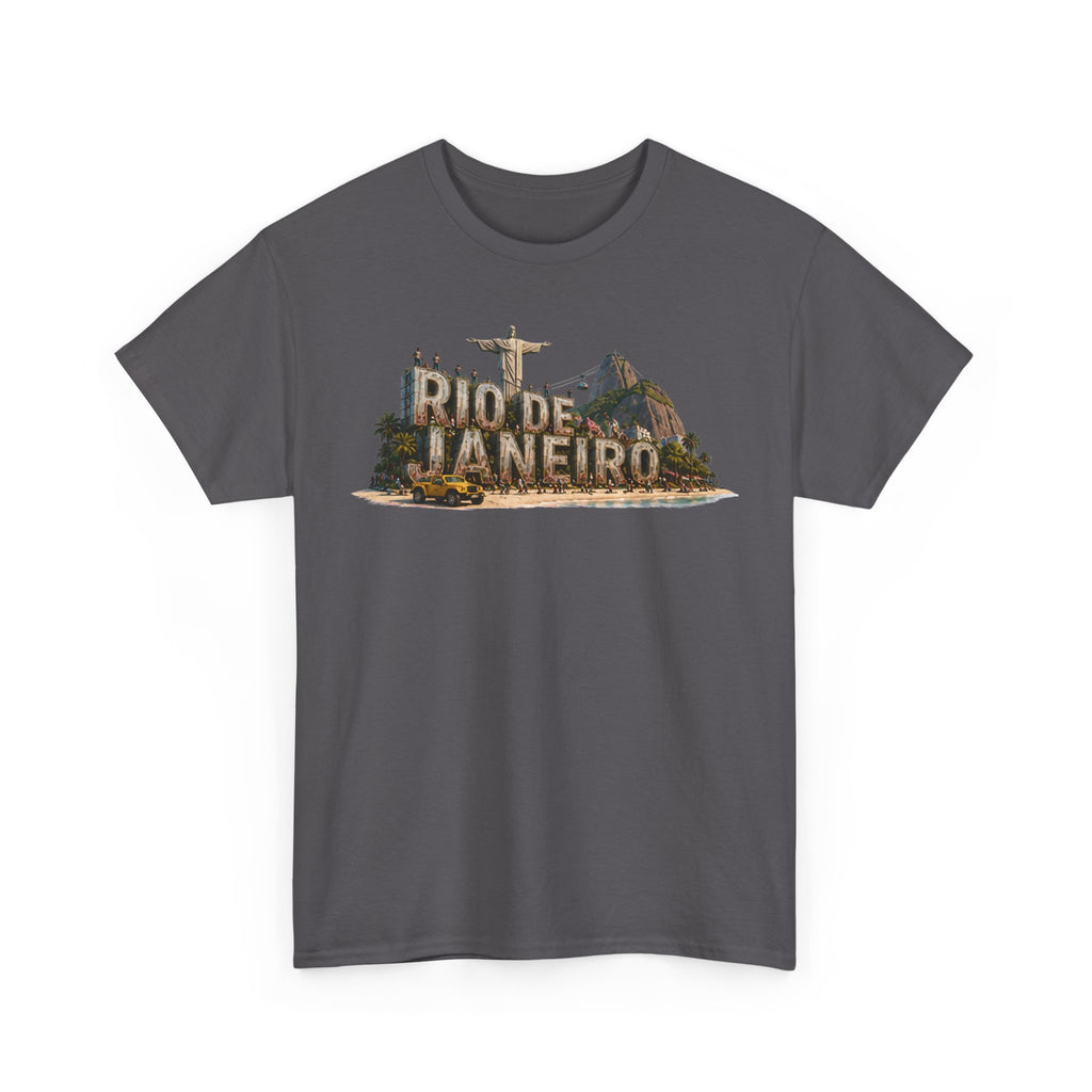 Rio de Janeiro Scenic T‑Shirt — Vintage Travel Tee with Christ the Redeemer Design