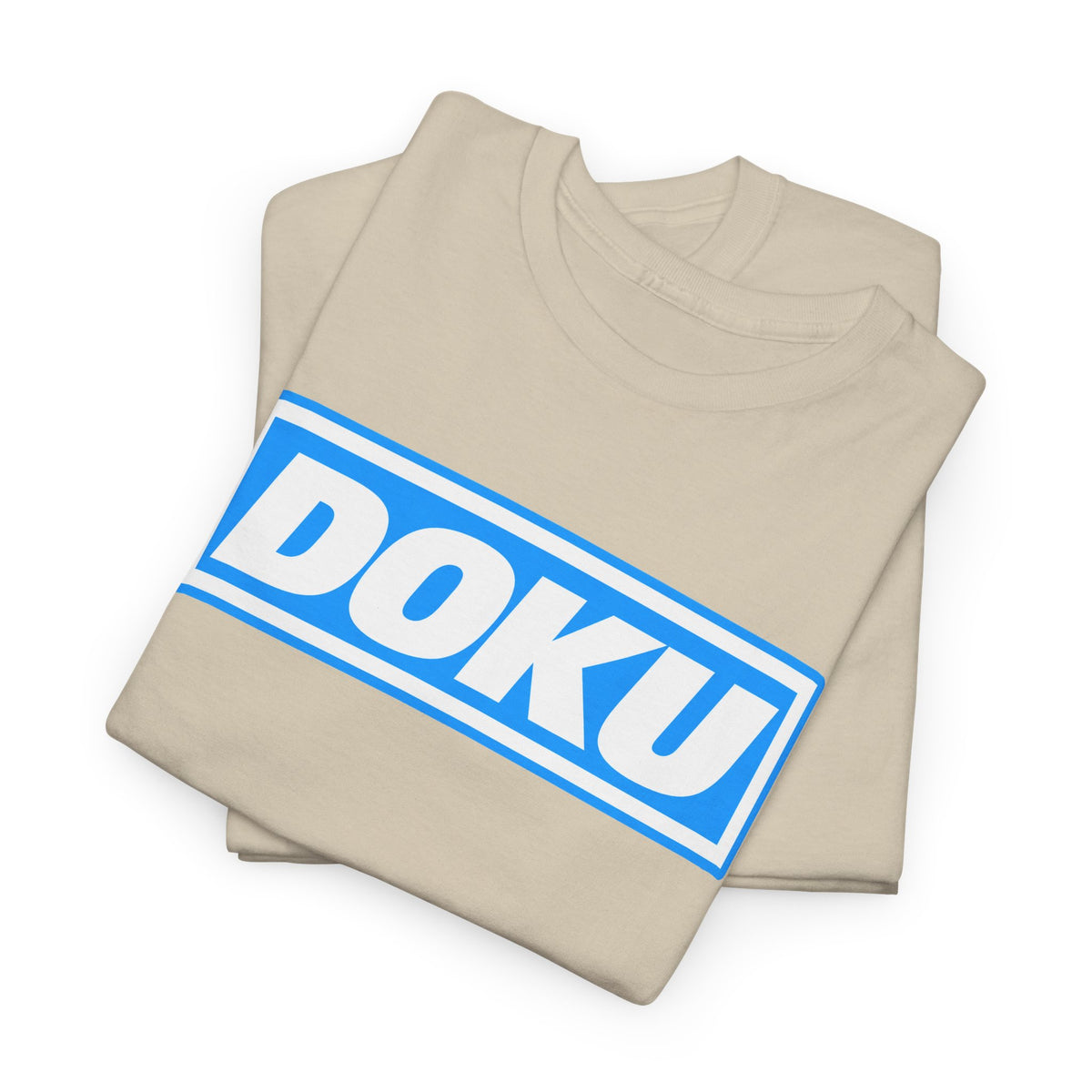 Doku Manchester City Player Logo Cotton Tee — Minimal Blue Box Graphic T-Shirt