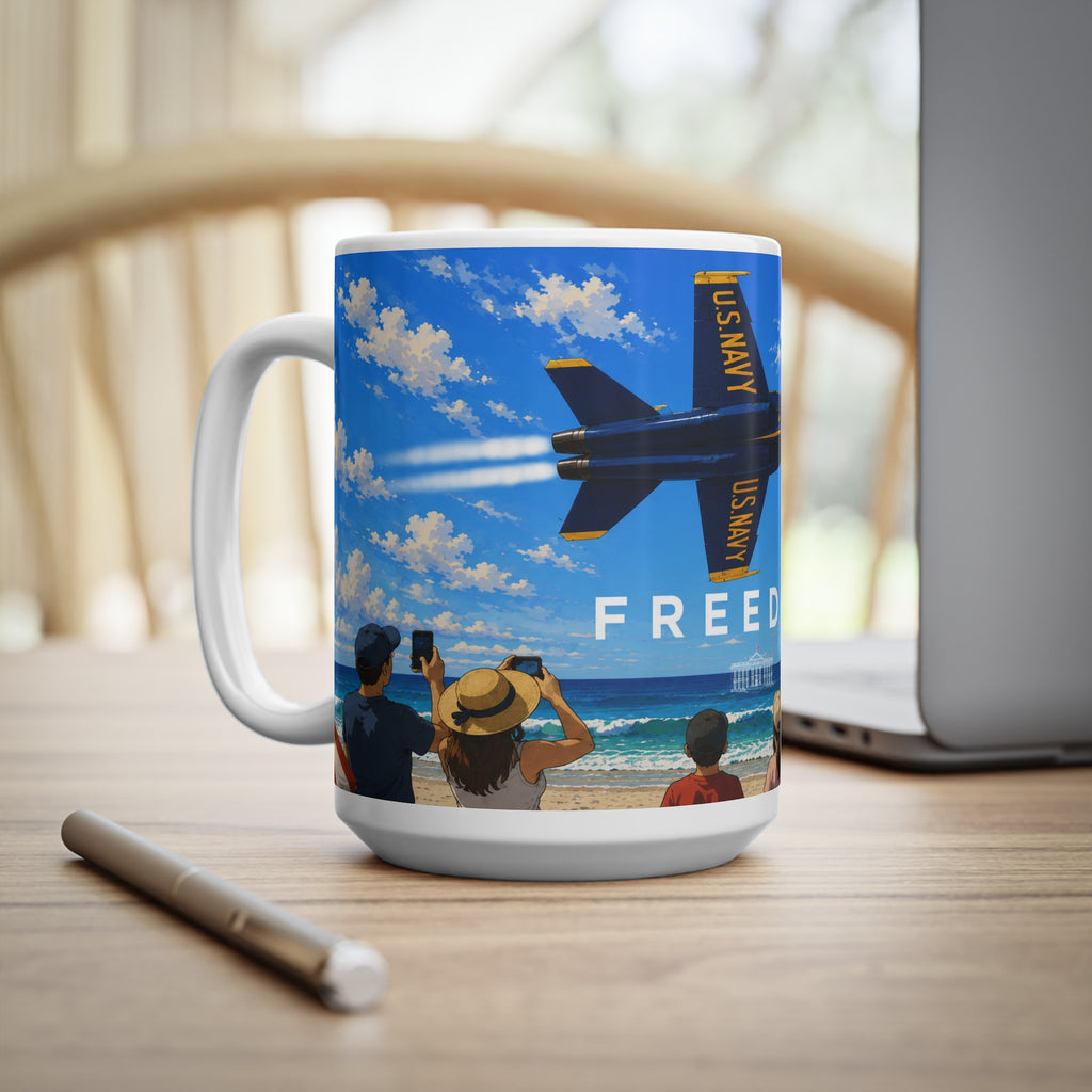 Freedom Airshow Mug — US Navy Blue Angels Ceramic Coffee Cup (11oz & 15oz)