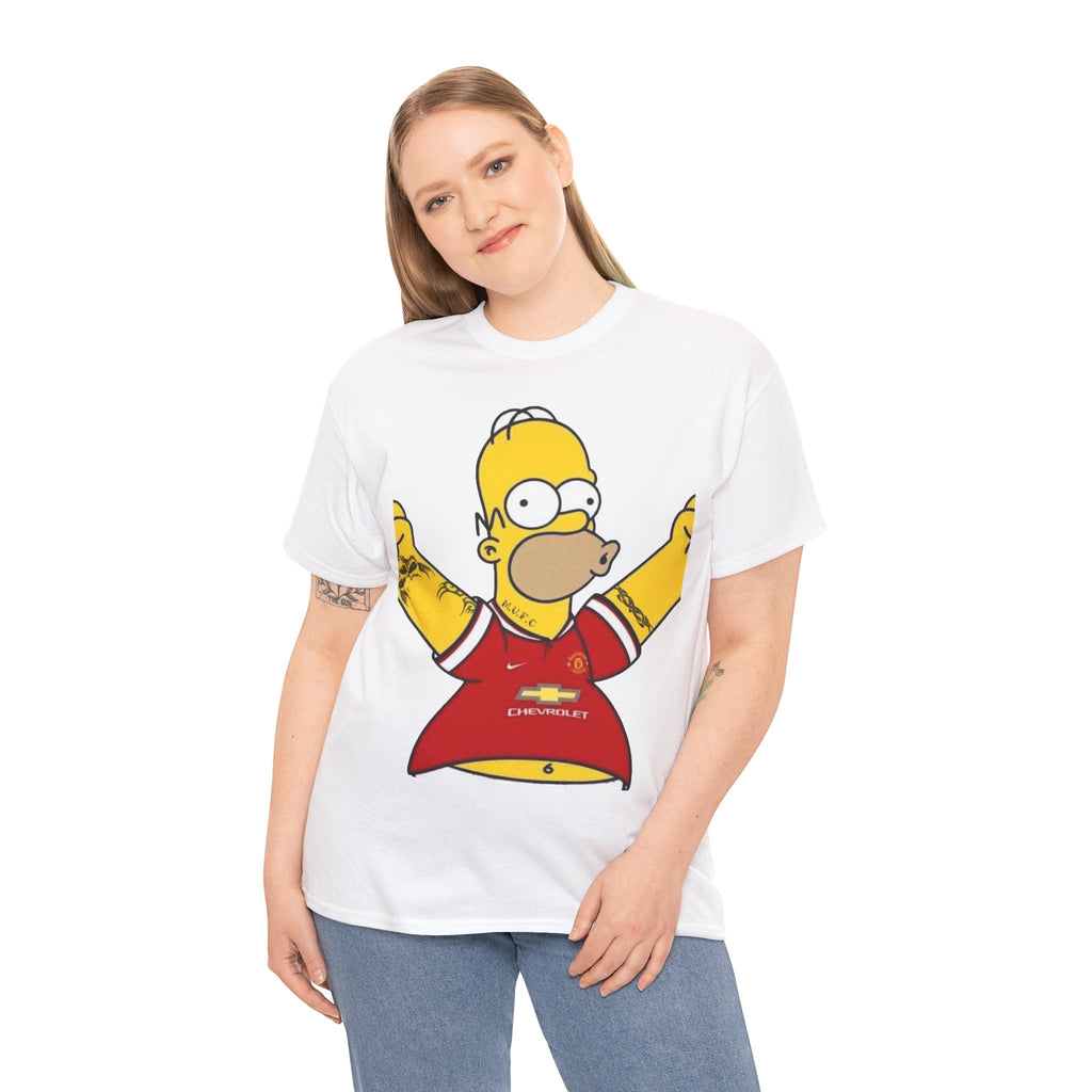 Homer Simpson Manchester Fan T-Shirt — Cartoon Football Supporter Tee