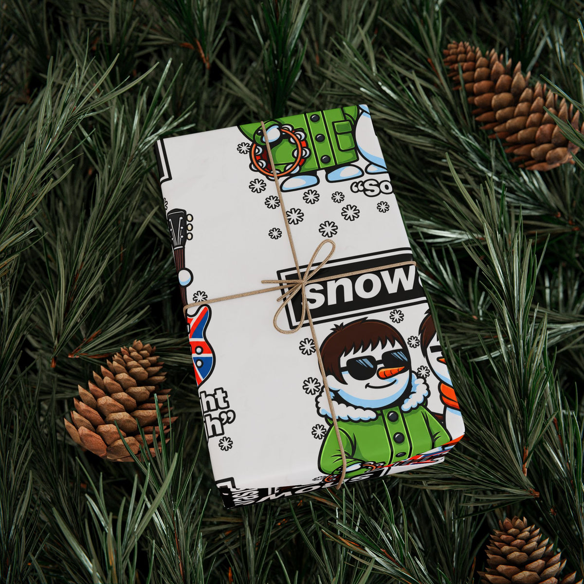 Snowasis #Oasis Inspired Holiday Wrapping Paper – Cute Snowman & Snowdog Pattern