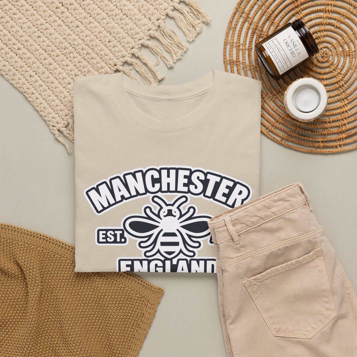 Manchester Bee Cotton T-Shirt – Established 1979 England Graphic Tee